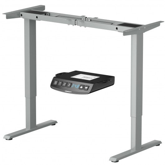 Electric Adjustable Standing up Desk Frame Dual Motor with Controller-Gray