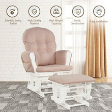 Load image into Gallery viewer, Baby Nursery Relax Rocker Rocking Chair Glider and Ottoman Set-Pink
