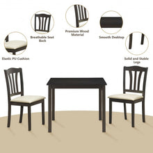 Load image into Gallery viewer, 3 Pieces Dining Set Square Table with 2 Padded Wooden Chairs
