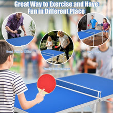 Load image into Gallery viewer, 60 Inches Portable Tennis Ping Pong Folding Table with Accessories-Blue
