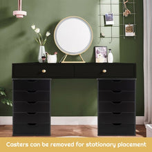 Load image into Gallery viewer, 5 Drawer Mobile Lateral Filing Storage Home Office Floor Cabinet with Wheels-Black
