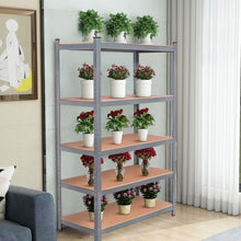 Load image into Gallery viewer, 71&quot; Heavy Duty Steel Adjustable 5 Level Storage Shelves-Gray
