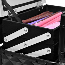Load image into Gallery viewer, Beauty Cosmetic Makeup Case with Mirror &amp; Extendable Trays-Black
