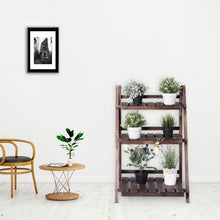 Load image into Gallery viewer, 3 Tier Outdoor Wood Design Folding Display Flower Stand
