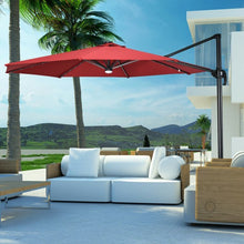 Load image into Gallery viewer, 10 Ft Patio Offset Cantilever Umbrella with Solar Lights-Wine
