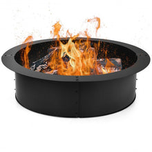 Load image into Gallery viewer, 36 Inch Round Steel Fire Pit Ring Liner Wood Burning Insert

