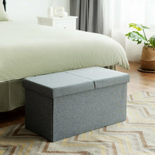 Load image into Gallery viewer, 30&quot; Folding Storage Ottoman with Lift Top-Light Gray
