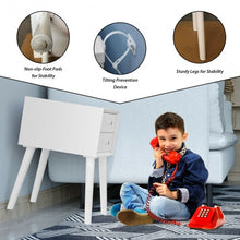 Load image into Gallery viewer, Wooden Nightstand Mid-Century End Side Table with 2 Storage Drawers-White
