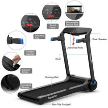 Load image into Gallery viewer, 3HP Folding Electric Treadmill Running Machine with Bluetooth Speaker-Blue
