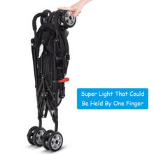 Load image into Gallery viewer, Folding Lightweight Baby Toddler Umbrella Travel Stroller-Black
