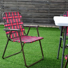 Load image into Gallery viewer, 6 pcs Folding Beach Chair Camping Lawn Webbing Chair-Red
