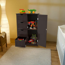 Load image into Gallery viewer, Standing Indoor Wooden Cabinet with 4 Drawers-Brown
