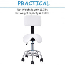 Load image into Gallery viewer, Adjustable Saddle Salon Rolling Massage Chair with White Backrest
