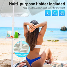 Load image into Gallery viewer, 7.2 FT Portable Outdoor Beach Umbrella with Sand Anchor and Tilt Mechanism for  Poolside and Garden-Navy

