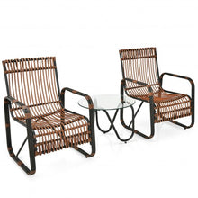 Load image into Gallery viewer, 3Pcs Patio Rattan Conversational Furniture Set
