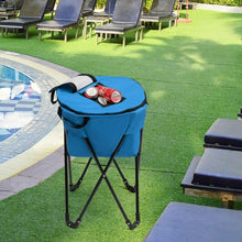 Load image into Gallery viewer, Portable Folding Tub Ice Cooler with Stand &amp; Travel Bag-Blue
