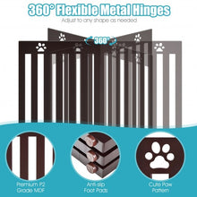 Load image into Gallery viewer, 36&quot; Folding Wooden Freestanding Pet Gate Dog Gate with 360° Flexible Hinge-Espresso
