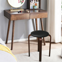 Load image into Gallery viewer, Set of 4 Bentwood Round Stool Stackable Dining Chair with Padded Seat  -Black
