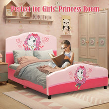 Load image into Gallery viewer, Kids Children Upholstered Platform Toddler Girl Pattern Bed
