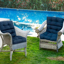 Load image into Gallery viewer, 22" x 44" Tufted Outdoor Patio Chair Seating Pad-Blue
