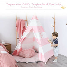 Load image into Gallery viewer, 5&#39; White &amp; Pink Portable Indian Children Sleeping Dome Play Tent
