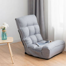 Load image into Gallery viewer, 4-Position Adjustable Floor Chair Folding Lazy Sofa-Gray

