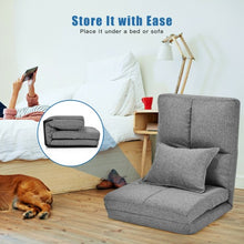Load image into Gallery viewer, Fold Down Flip Convertible Sleeper Couch with Pillow-Gray
