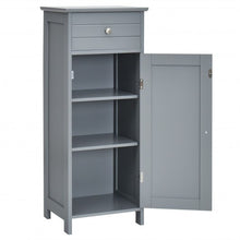 Load image into Gallery viewer, Wooden Storage Free-Standing Floor Cabinet with Drawer and Shelf-Gray
