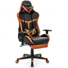Load image into Gallery viewer, Reclining Racing Chair with Lumbar Support Footrest-Orange
