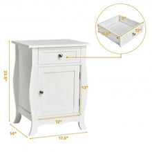 Load image into Gallery viewer, Wooden Accent End Table with Drawer Storage Cabinet Nightstand-White
