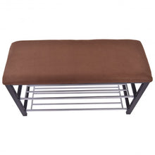 Load image into Gallery viewer, 2 Tiers Shoe Storage Rack Soft Seat Bench
