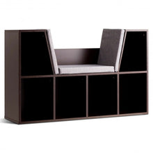 Load image into Gallery viewer, 6-Cubby Kid Storage Bookcase Cushioned Reading Nook-Brown
