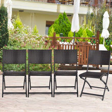 Load image into Gallery viewer, 4 pcs Patio Folding Back Rattan Camping Garden Chair
