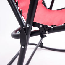 Load image into Gallery viewer, Outdoor Patio Headrest Folding Zero Gravity Rocking Chair-Red
