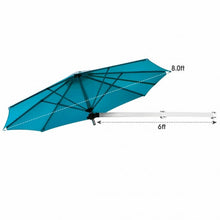 Load image into Gallery viewer, 8ft Wall-Mounted Telescopic Folding Tilt Aluminum Sun Shade Umbrella-Blue
