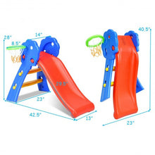 Load image into Gallery viewer, 2 Step Children Folding Slide with Basketball Hoop
