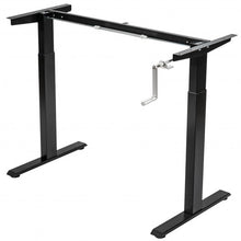 Load image into Gallery viewer, Hand Crank Sit to Stand Desk Frame Height Adjustable Standing Base-Black
