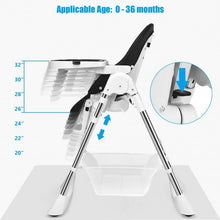 Load image into Gallery viewer, Foldable High Chair with Large Storage Basket -Black
