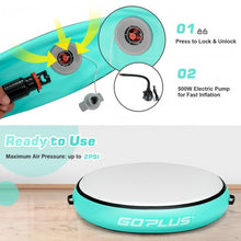 Load image into Gallery viewer, 40&quot; Inflatable Round Gymnastic Mat Tumbling Floor Mat with Electric Pump-Green
