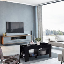 Load image into Gallery viewer, 2-tier Wood Coffee Table Sofa Side Table with Storage Shelf-Black
