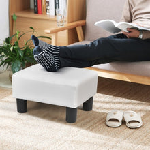 Load image into Gallery viewer, Small PU Leather Rectangular Seat Ottoman Footstool-White
