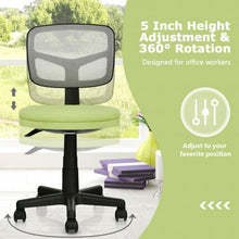 Load image into Gallery viewer, Armless Computer Chair w/ Height Adjustment &amp; Breathable Mesh for Home Office-GN
