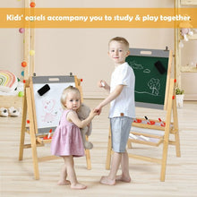 Load image into Gallery viewer, Kids Art Easel with Paper Roll Double Sided Chalkboard and Whiteboard-Gray
