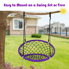 Load image into Gallery viewer, Net Hanging Swing Chair with Adjustable Hanging Ropes-Purple
