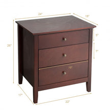 Load image into Gallery viewer, 3 Drawers Nightstand Beside End Side Table Accent Table
