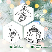 Load image into Gallery viewer, 6.5 ft Christmas Inflatable Santa Riding Polar Bear with Shaking Head LED Lights
