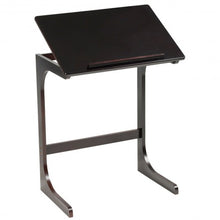 Load image into Gallery viewer, Adjustable C-Shape Couch End Table wth Tilting Top-Brown

