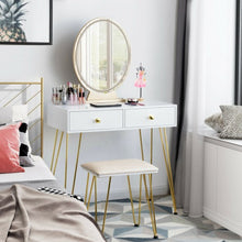 Load image into Gallery viewer, Industrial Makeup Dressing Table with 3 Lighting Modes-White
