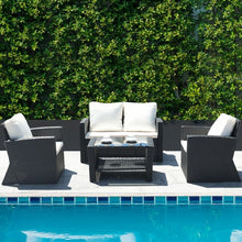 Load image into Gallery viewer, 4 Pcs Rattan Wicker Patio Conversation Furniture Set
