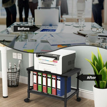 Load image into Gallery viewer, 2-Tier Rolling Under-Desk  with Storage Shelf
